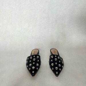 SCHUTZ Black Studded Mules